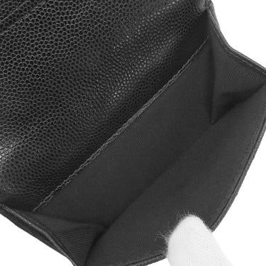 シャネル Chanel マトラッセ コンパクトウォレット AP0230 ブラック キャビアスキン 三つ折り財布 ゴールド金具 ココマーク ミニ財布