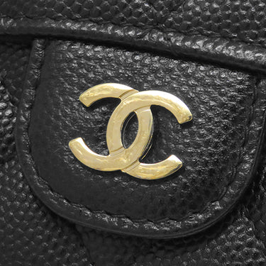 シャネル Chanel マトラッセ コンパクトウォレット AP0230 ブラック キャビアスキン 三つ折り財布 ゴールド金具 ココマーク ミニ財布