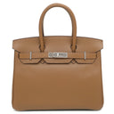 エルメス HERMES バーキン30 アルザン ヴァッシュトレッキング ハンドバッグ シルバー金具 茶