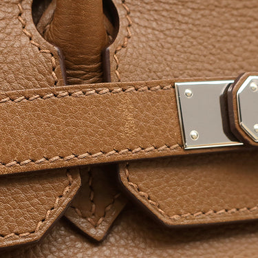 エルメス HERMES バーキン30 アルザン ヴァッシュトレッキング ハンドバッグ シルバー金具 茶