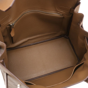 エルメス HERMES バーキン30 アルザン ヴァッシュトレッキング ハンドバッグ シルバー金具 茶