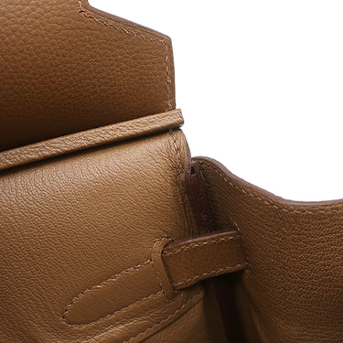 エルメス HERMES バーキン30 アルザン ヴァッシュトレッキング ハンドバッグ シルバー金具 茶
