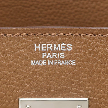 エルメス HERMES バーキン30 アルザン ヴァッシュトレッキング ハンドバッグ シルバー金具 茶