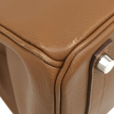 エルメス HERMES バーキン30 アルザン ヴァッシュトレッキング ハンドバッグ シルバー金具 茶