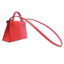 エルメス HERMES ミニケリードゥ カザック 外縫い ルージュクー×ローズエクストリーム×ブルーザンジバル ヴォーエプソン 2WAYバッグ シルバー金具 新品 未使用 トリコロール