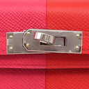 エルメス HERMES ミニケリードゥ カザック 外縫い ルージュクー×ローズエクストリーム×ブルーザンジバル ヴォーエプソン 2WAYバッグ シルバー金具 新品 未使用 トリコロール
