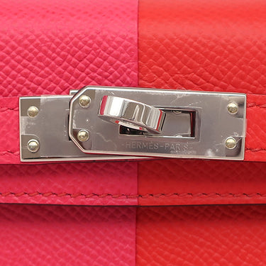 エルメス HERMES ミニケリードゥ カザック 外縫い ルージュクー×ローズエクストリーム×ブルーザンジバル ヴォーエプソン 2WAYバッグ シルバー金具 新品 未使用 トリコロール