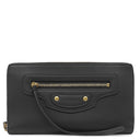 バレンシアガ BALENCIAGA ネオクラシック コンチネンタル ウォレット 640115 ブラック レザー 長財布 ゴールド金具 黒 ロングウォレット ラウンドファスナー