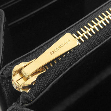 バレンシアガ BALENCIAGA ネオクラシック コンチネンタル ウォレット 640115 ブラック レザー 長財布 ゴールド金具 黒 ロングウォレット ラウンドファスナー