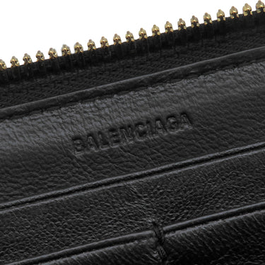 バレンシアガ BALENCIAGA ネオクラシック コンチネンタル ウォレット 640115 ブラック レザー 長財布 ゴールド金具 黒 ロングウォレット ラウンドファスナー
