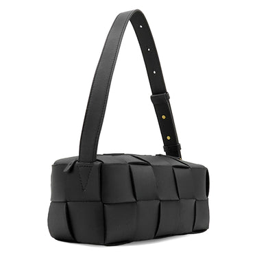 ボッテガヴェネタ BOTTEGA VENETA スモール ブリック カセットバッグ ブラック レザー ショルダーバッグ ゴールド金具 黒