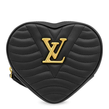 ルイヴィトン LOUIS VUITTON ニューウェーブ ハートバッグ M52796 ブラック レザー ショルダーバッグ ゴールド金具 黒