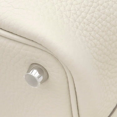 エルメス HERMES ピコタンロックPM べトン トリヨンクレマンス ハンドバッグ シルバー金具 オフホワイト 2024年製
