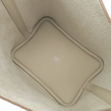 エルメス HERMES ピコタンロックPM べトン トリヨンクレマンス ハンドバッグ シルバー金具 オフホワイト 2024年製