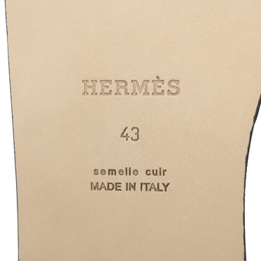 エルメス HERMES イズミール H041141Z ブラック カーフ #43 サンダル 新品 未使用 フラットサンダル ローエッジ