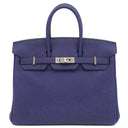 エルメス HERMES バーキン25 ブルーアンクル トゴ ハンドバッグ シルバー金具 青 ※鍵1本欠品