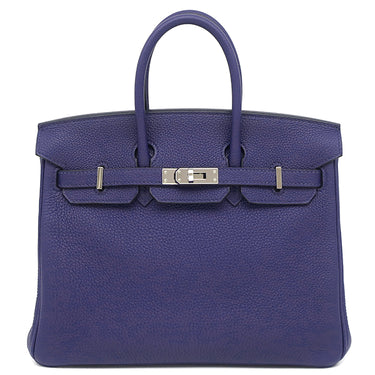 エルメス HERMES バーキン25 ブルーアンクル トゴ ハンドバッグ シルバー金具 青 ※鍵1本欠品