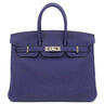エルメス HERMES バーキン25 ブルーアンクル トゴ ハンドバッグ シルバー金具 青 ※鍵1本欠品