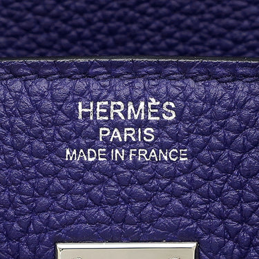 エルメス HERMES バーキン25 ブルーアンクル トゴ ハンドバッグ シルバー金具 青 ※鍵1本欠品