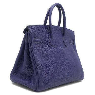 エルメス HERMES バーキン25 ブルーアンクル トゴ ハンドバッグ シルバー金具 青 ※鍵1本欠品