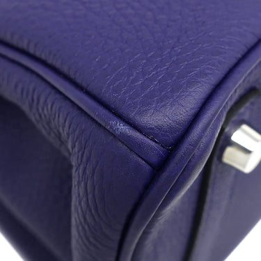 エルメス HERMES バーキン25 ブルーアンクル トゴ ハンドバッグ シルバー金具 青 ※鍵1本欠品