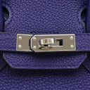 エルメス HERMES バーキン25 ブルーアンクル トゴ ハンドバッグ シルバー金具 青 ※鍵1本欠品