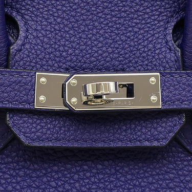 エルメス HERMES バーキン25 ブルーアンクル トゴ ハンドバッグ シルバー金具 青 ※鍵1本欠品