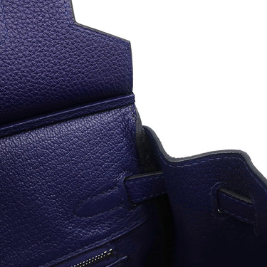 エルメス HERMES バーキン25 ブルーアンクル トゴ ハンドバッグ シルバー金具 青 ※鍵1本欠品