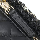 シャネル Chanel スパンコール ボディバッグ ブラック×ゴールド スパンコール レザー ウエストバッグ ガンメタル金具 黒 ベルトバッグ ココマーク