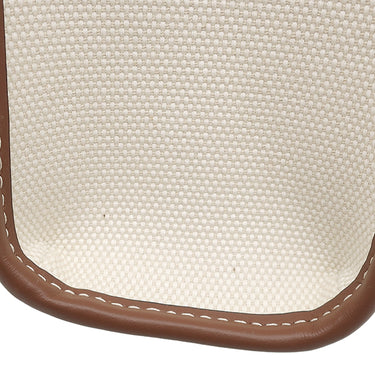 バーバリー BURBERRY ミニ フレアトート 804143 ベージュ×タン キャンバス レザー 2WAYバッグ ゴールド金具 茶 ハンドバッグ ショルダー