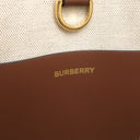 バーバリー BURBERRY ミニ フレアトート 804143 ベージュ×タン キャンバス レザー 2WAYバッグ ゴールド金具 茶 ハンドバッグ ショルダー