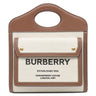 バーバリー Burberry ミニ ポケットバッグ 80317461 ナチュラル×モルトブラウン キャンバス レザー 2WAYバッグ ゴールド金具 茶 ハンドバッグ ショルダー