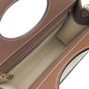 バーバリー Burberry ミニ ポケットバッグ 80317461 ナチュラル×モルトブラウン キャンバス レザー 2WAYバッグ ゴールド金具 茶 ハンドバッグ ショルダー