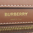 バーバリー Burberry ミニ ポケットバッグ 80317461 ナチュラル×モルトブラウン キャンバス レザー 2WAYバッグ ゴールド金具 茶 ハンドバッグ ショルダー