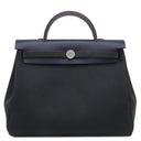 エルメス HERMES エールバッグジップPM 31 ルトゥルネ ブラック×ネイビー×ブラウン レザー トワルミリタリー ヴァッシュハンター 2WAYバッグ シルバー金具 バイカラー