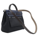 エルメス HERMES エールバッグジップPM 31 ルトゥルネ ブラック×ネイビー×ブラウン レザー トワルミリタリー ヴァッシュハンター 2WAYバッグ シルバー金具 バイカラー