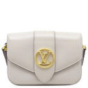 ルイヴィトン LOUIS VUITTON LV PONT9 LVポンヌフ M55950 クレーム スムースレザー ショルダーバッグ ゴールド金具 白 LVサークル