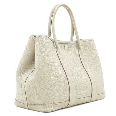 エルメス HERMES ガーデンパーティーTPM べトン ネゴンダ トートバッグ シルバー金具 オフホワイト オールレザー