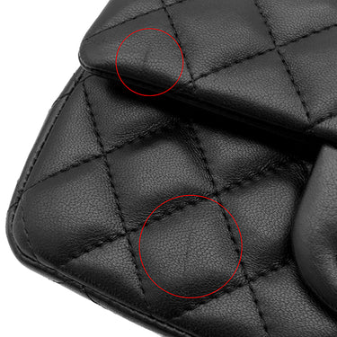 シャネル CHANEL ミニ マトラッセ 20チェーン ブラック ラムスキン ショルダーバッグ ゴールド金具 黒