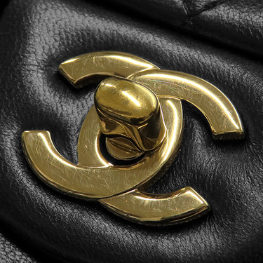 シャネル CHANEL ミニ マトラッセ 20チェーン ブラック ラムスキン ショルダーバッグ ゴールド金具 黒