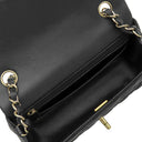シャネル CHANEL ミニ マトラッセ 20チェーン ブラック ラムスキン ショルダーバッグ ゴールド金具 黒