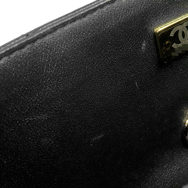 シャネル CHANEL ミニ マトラッセ 20チェーン ブラック ラムスキン ショルダーバッグ ゴールド金具 黒