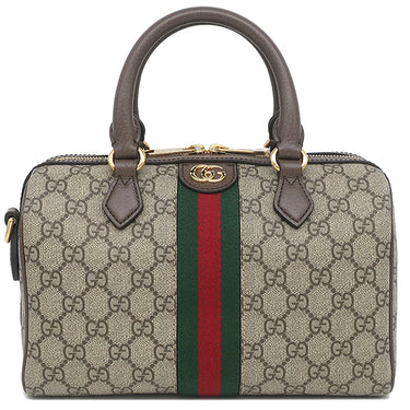 グッチ GUCCI スモール トップハンドル 772061 ベージュ×ブラウン GGスプリームキャンバス レザー 2WAYバッグ ゴールド金具 ボストントラベル シェリー ウェブ