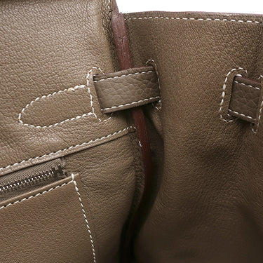 エルメス HERMES バーキン30 エトゥープ トリヨンクレマンス ハンドバッグ シルバー金具 グレージュ