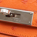 エルメス HERMES バーキン 30 タンジェリン オーストリッチ ハンドバッグ シルバー金具