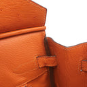 エルメス HERMES バーキン 30 タンジェリン オーストリッチ ハンドバッグ シルバー金具