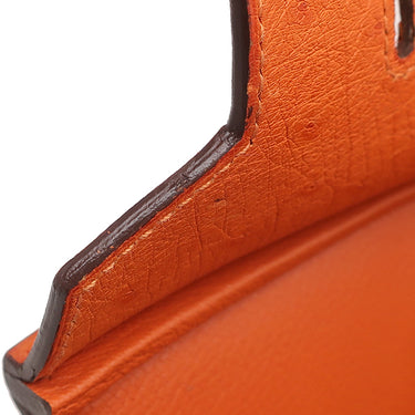 エルメス HERMES バーキン 30 タンジェリン オーストリッチ ハンドバッグ シルバー金具