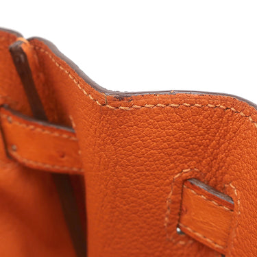 エルメス HERMES バーキン 30 タンジェリン オーストリッチ ハンドバッグ シルバー金具