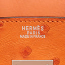 エルメス HERMES バーキン 30 タンジェリン オーストリッチ ハンドバッグ シルバー金具