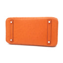 エルメス HERMES バーキン 30 タンジェリン オーストリッチ ハンドバッグ シルバー金具